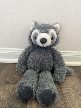 Gray Plush Raccoon Stuffed Animal